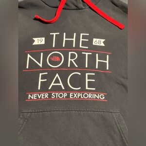The North Face Charcoal Hoodie with Red Highlights Vintage Hoodie